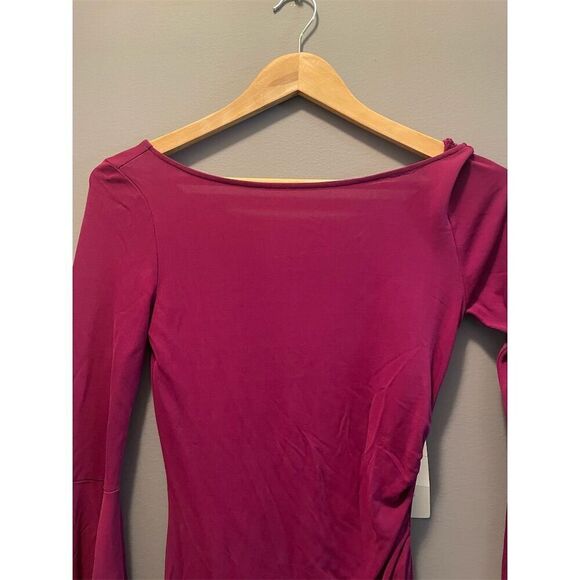 Diane von Furstenberg Women's Bell Sleeve Dress Size 2 Purple Knee Length - Picture 3 of 10